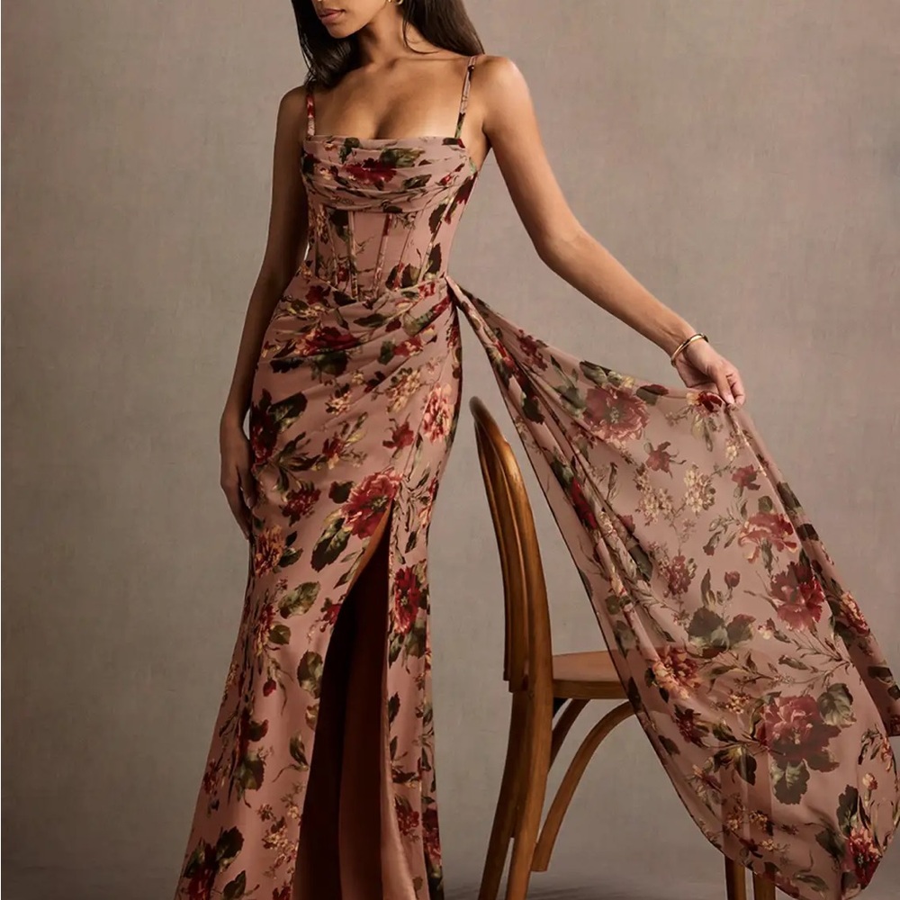 AZAZIE AURRA MAUVE MULTI MAXI DRESS NWT